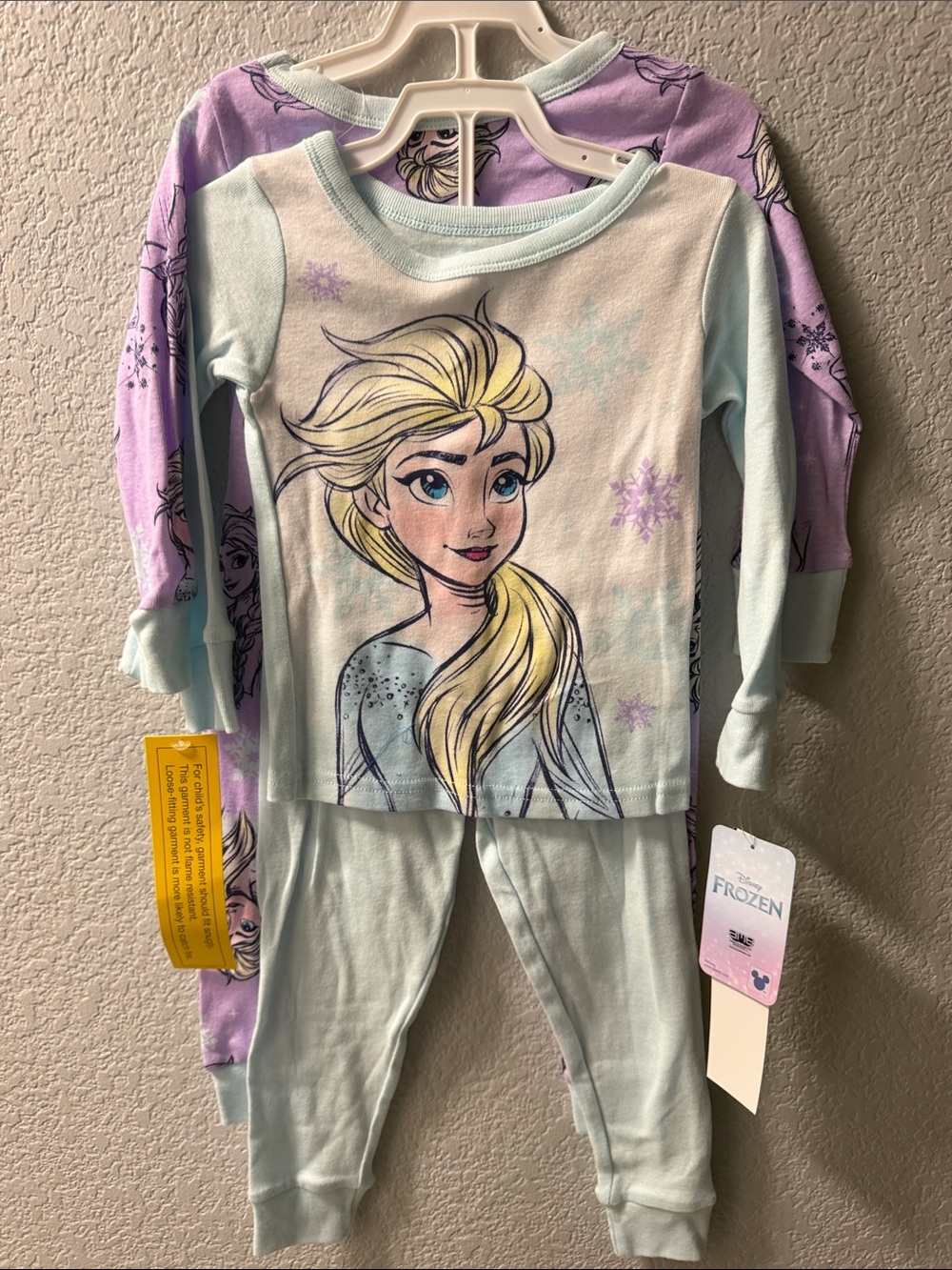 Disney Purple and Light Blue Frozen Character Pajama Set